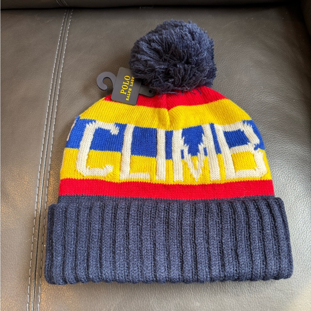 Ralph Lauren Vibrant Red and Yellow Striped Hat
